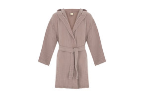 Mousseline badjas kind met capuchon - katoen - taupe