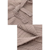 Mousseline badjas kind met capuchon - katoen - taupe
