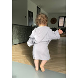 Mousseline badjas kind met capuchon - katoen - lichtgrijs