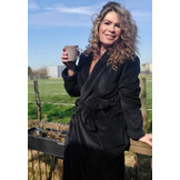 Zwarte fleece badjas – luxe & warme unisex badjas