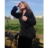 fleece badjas zwart - unisex model