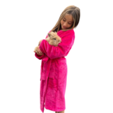 badjas kind Hardroze met sjaalkraag