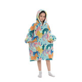 Kinder fleece deken met capuchon - zebra's