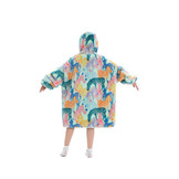 Kinder fleece deken met capuchon - zebra's