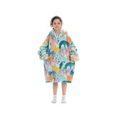 Kinder fleece deken met capuchon - zebra's