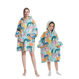 Kinder fleece deken met capuchon - zebra's