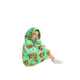 Kinder fleece deken met capuchon - katten