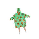 Kinder fleece deken met capuchon - katten