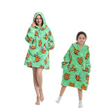 Kinder fleece deken met capuchon - katten