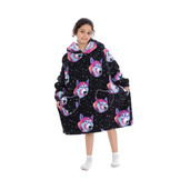 Kinder fleece deken met capuchon - wolven