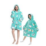 Kinder fleece deken met capuchon  - Alpaca's