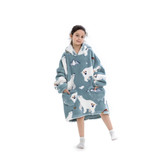 Kinder fleece deken met capuchon - ijsberen