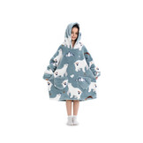 Kinder fleece deken met capuchon - ijsberen