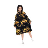 Kinder fleece deken met capuchon - tijgerkop
