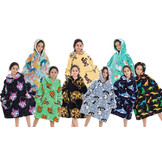 Kinder fleece deken met capuchon - tijgerkop