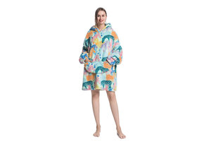 Fleece deken met capuchon - zebra's