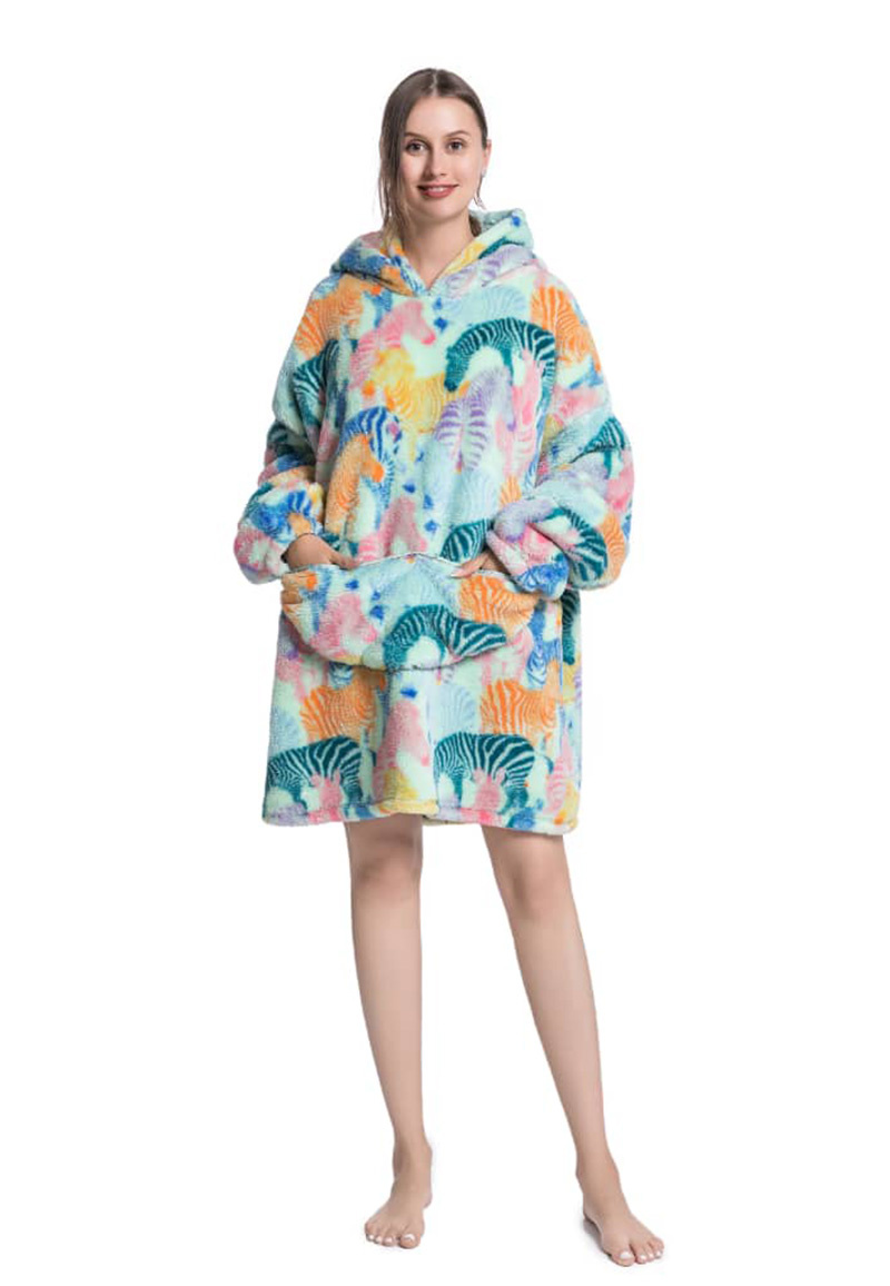 Snuggie deken met capuchon - zebra's