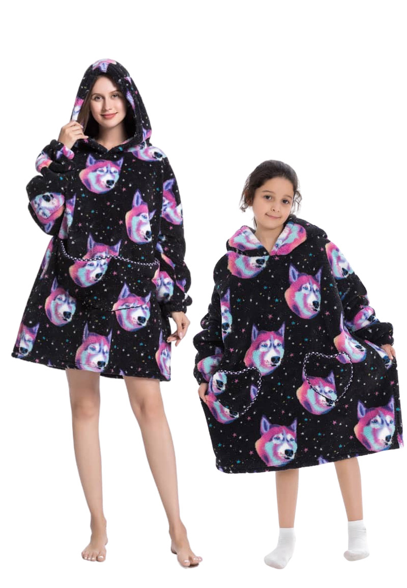 Snuggie deken met capuchon - wolven