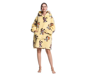 DELEY Unisex echtpaar dames dier karikatuur koraal fleece