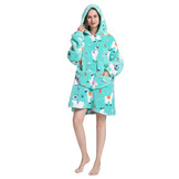 Fleece deken met capuchon - alpaca's