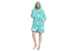 Fleece deken met capuchon - alpaca's