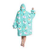 Fleece deken met capuchon - alpaca's