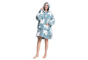 Fleece deken met capuchon - ijsberen
