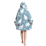 Fleece deken met capuchon - ijsberen