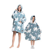 Fleece deken met capuchon - ijsberen