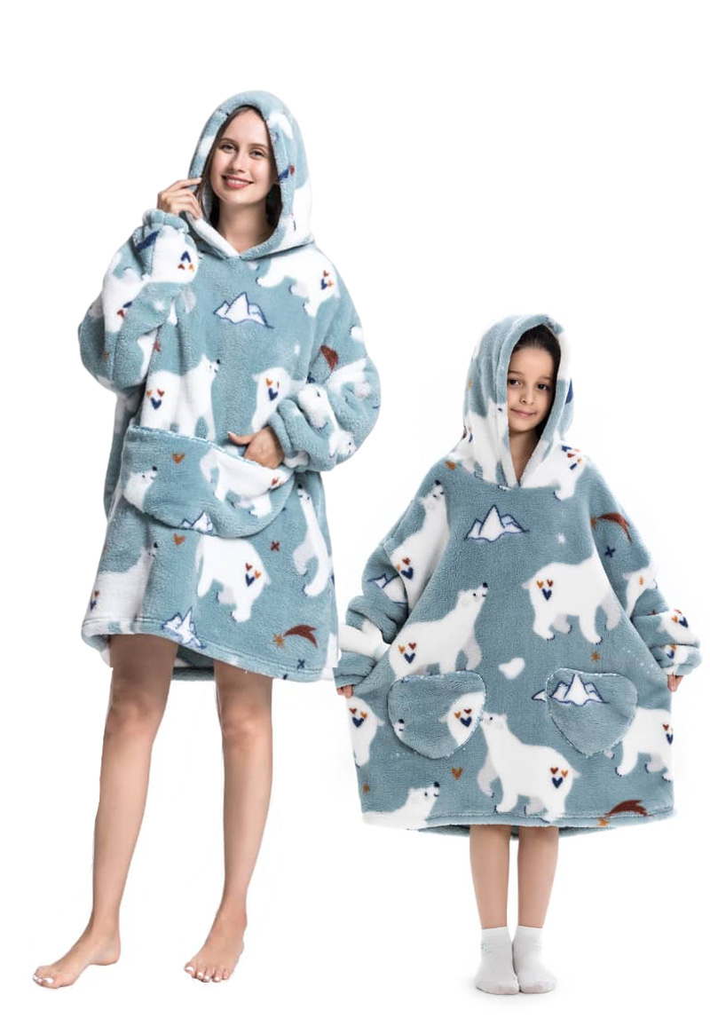 Snuggie deken met capuchon - ijsberen