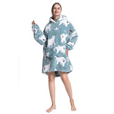 Fleece deken met capuchon - ijsberen