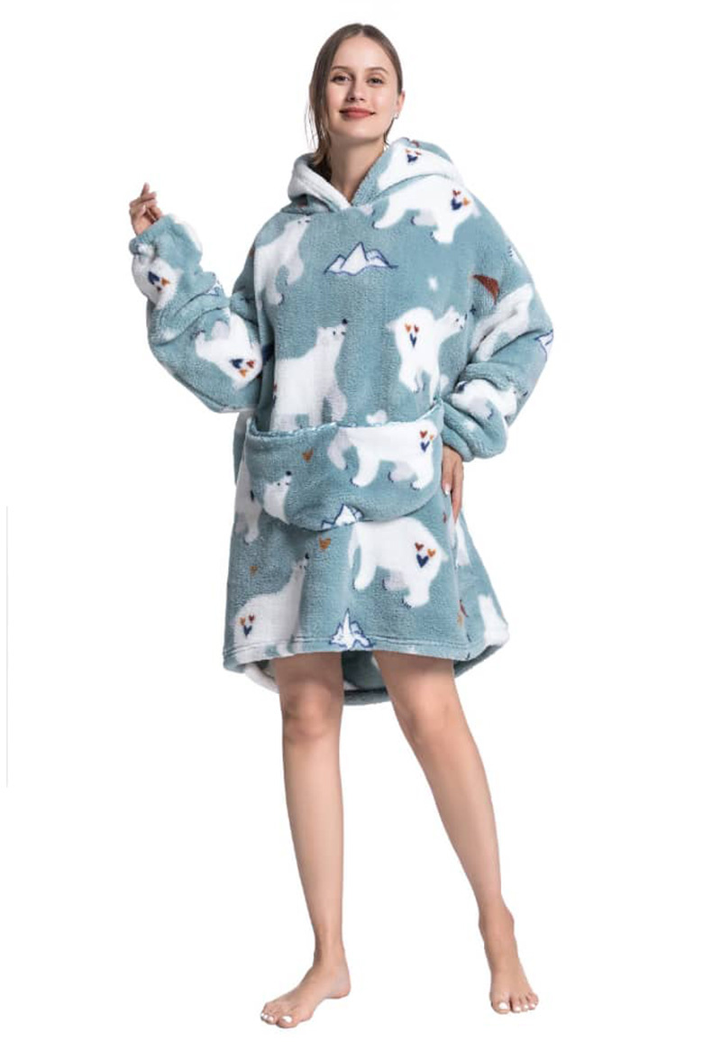 Snuggie deken met capuchon - ijsberen