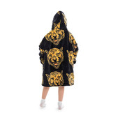 Fleece deken met capuchon - tijgerkop