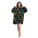 Fleece deken met capuchon - dino's