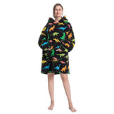 Fleece deken met capuchon - dino's