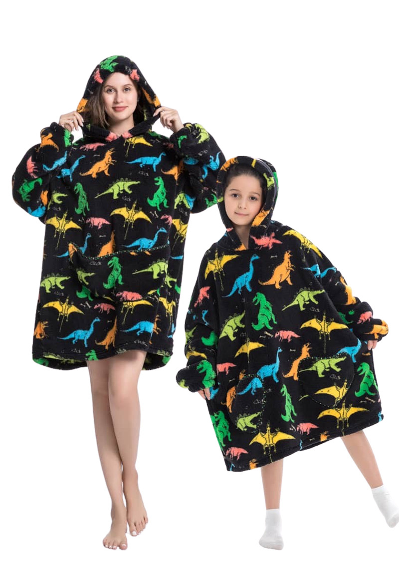 Snuggie deken met capuchon - dino's