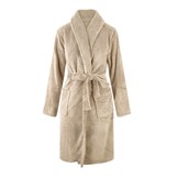 Beige fleece badjas – comfortabel & warm unisex model