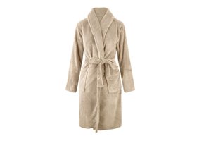 Fleece badjas beige unisex – Relax Company