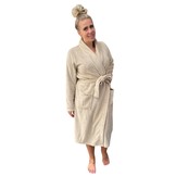 Beige fleece badjas – comfortabel & warm unisex model