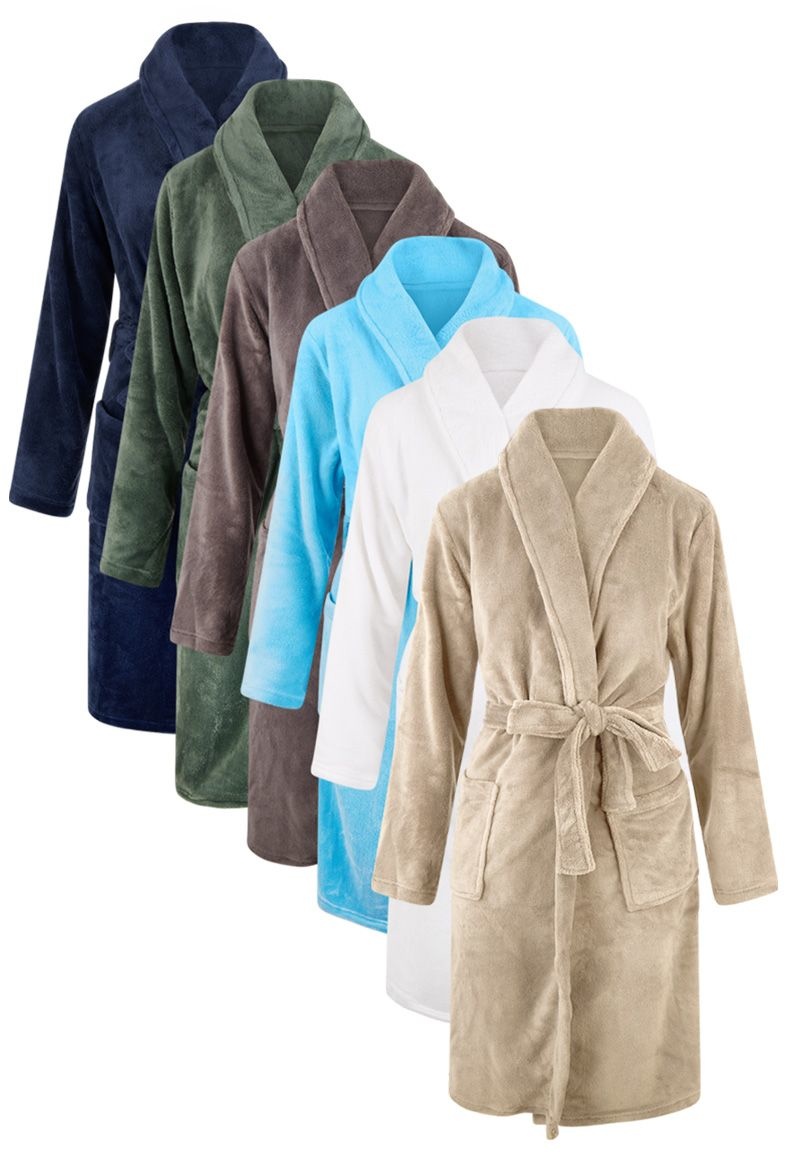Zachte fleece badjas beige voor dames & heren – Relax Company