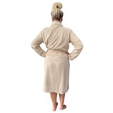 Beige fleece badjas – comfortabel & warm unisex model