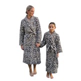 Damesbadjas panter zacht fleece