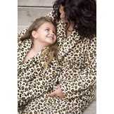 Damesbadjas panter zacht fleece