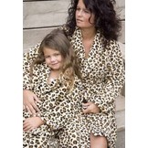 Kinderbadjas panter zacht fleece