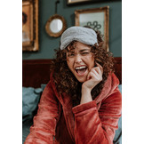 Charlie Choe fleece dames badjas koper met capuchon - lang model