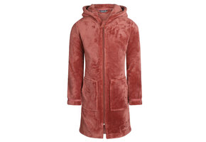 Charlie Choe kinderbadjas koperkleur met rits en capuchon - zacht fleece
