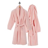 Zachte microvezel badjas roze - soft touche