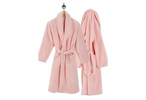 Zachte microvezel badjas roze - soft touche