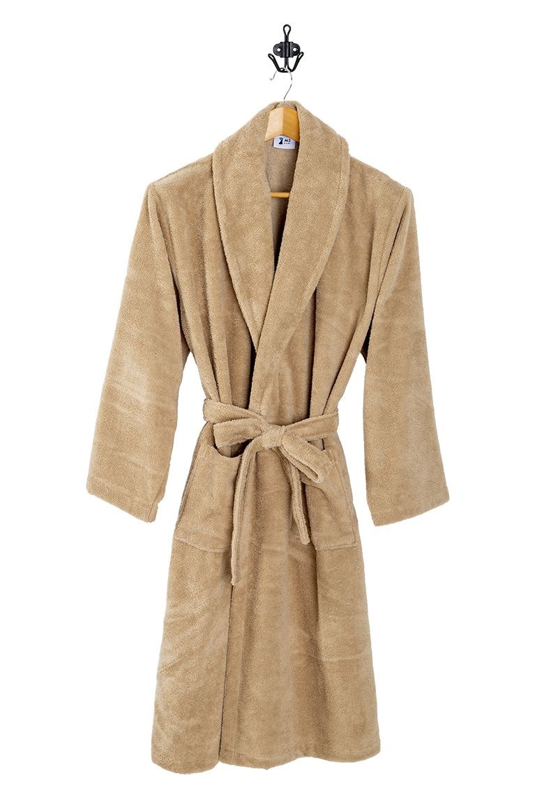 Zachte microvezel badjas zand - soft touche