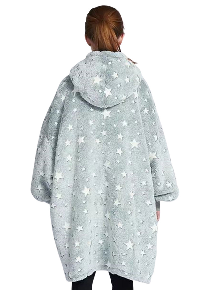Luxe snuggie deken kind met capuchon - Glow in the Dark